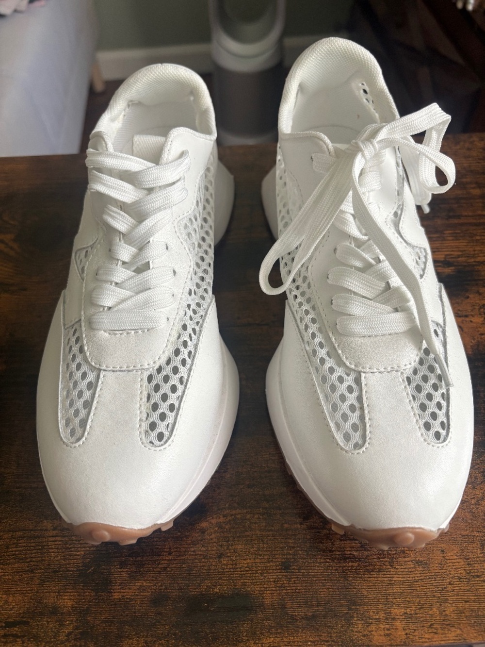 Steve Madden Abbi White Mesh Sneakers